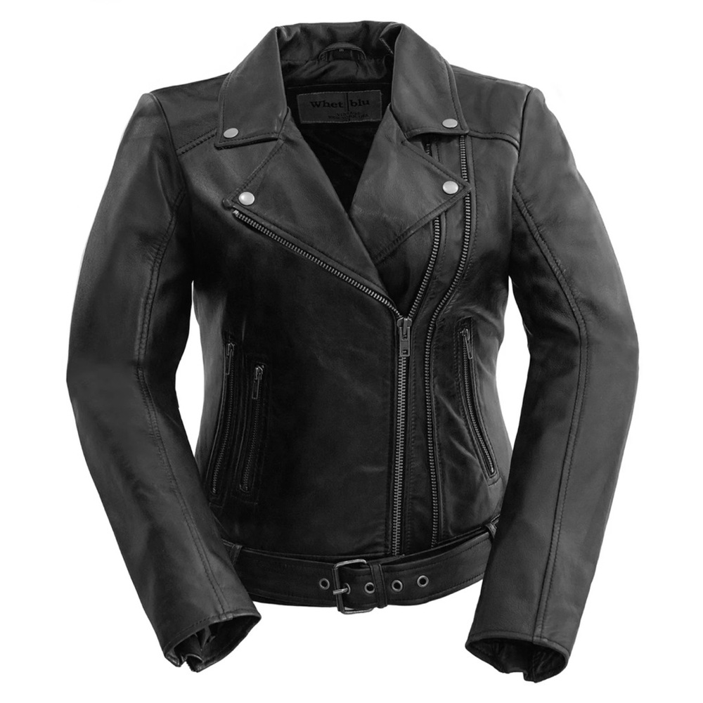 NWT Genuine Leather Whet Blu Chloe Asymmetrical Luxury Black Motorcycle …